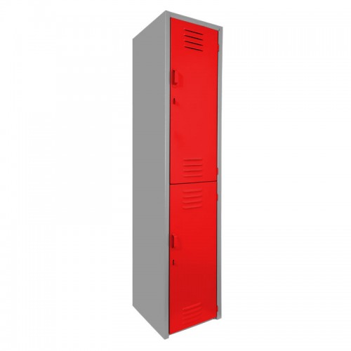 Locker metálico dual grande - 2 puertas rojo